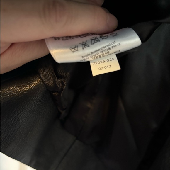 Brooks Brother Leather Belted Trench Coat - Picture 6 of 7